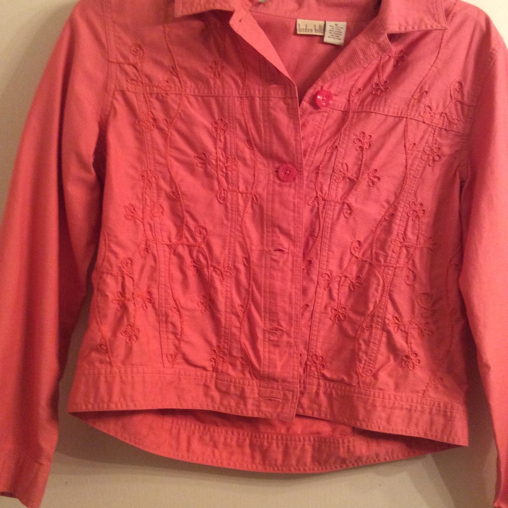 Peach Cotten Embroidered Jacket Med